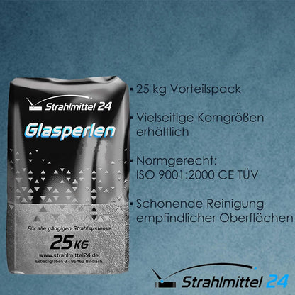 Glasperlen Strahlmittel 100-200 µm, 25 kg