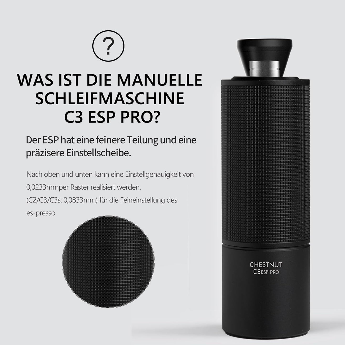 Chestnut C3 ESP Pro Manuelle Kaffeemühle, Chestnut C3 ESP Pro Schwarz
