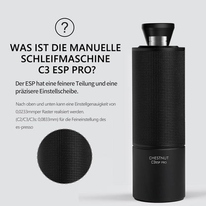 Chestnut C3 ESP Pro Manuelle Kaffeemühle, Chestnut C3 ESP Pro Schwarz