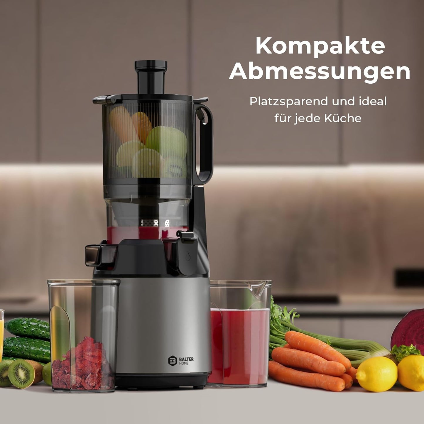 Slow Juicer Entsafter mit grosser Öffnung (300 Watt), ES-01P