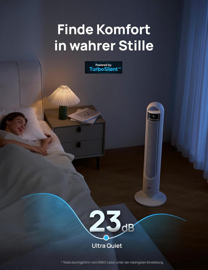 Turmventilator mit Fernbedienung, Weiss
