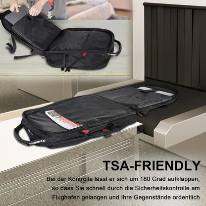 Schulrucksack Anti-Diebstahl (17,3 Zoll), 17.3 Zoll ; Schwarz