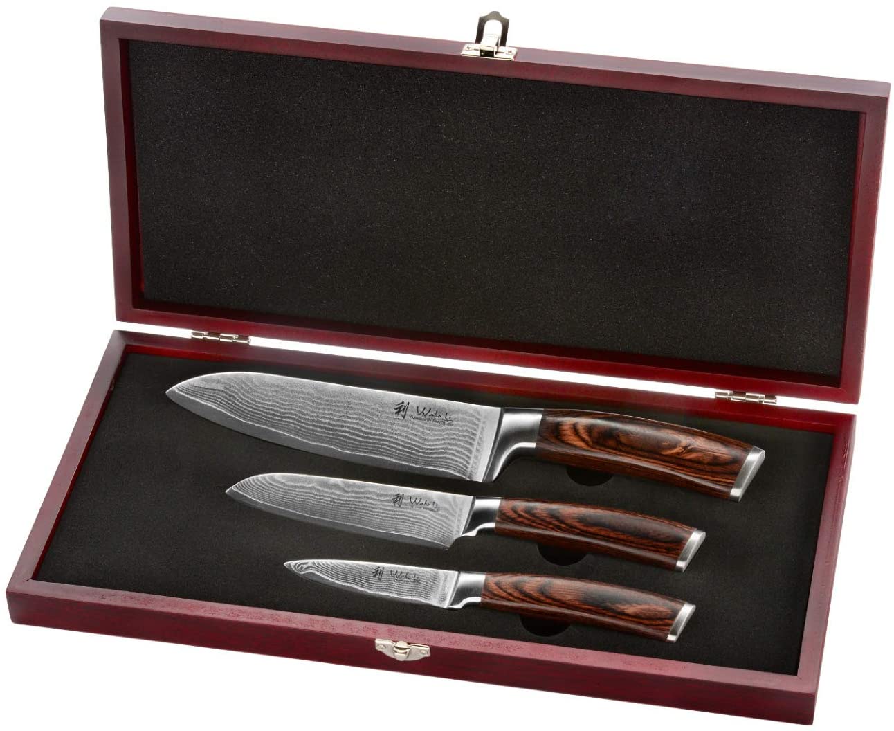 3-teiliges Damastmesserset