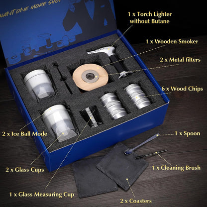 Cocktail Smoker Kit mit 6 Holzchips und Taschenlampe