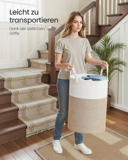 Wäschekorb aus Baumwollseil, 80 Liter, 80 L