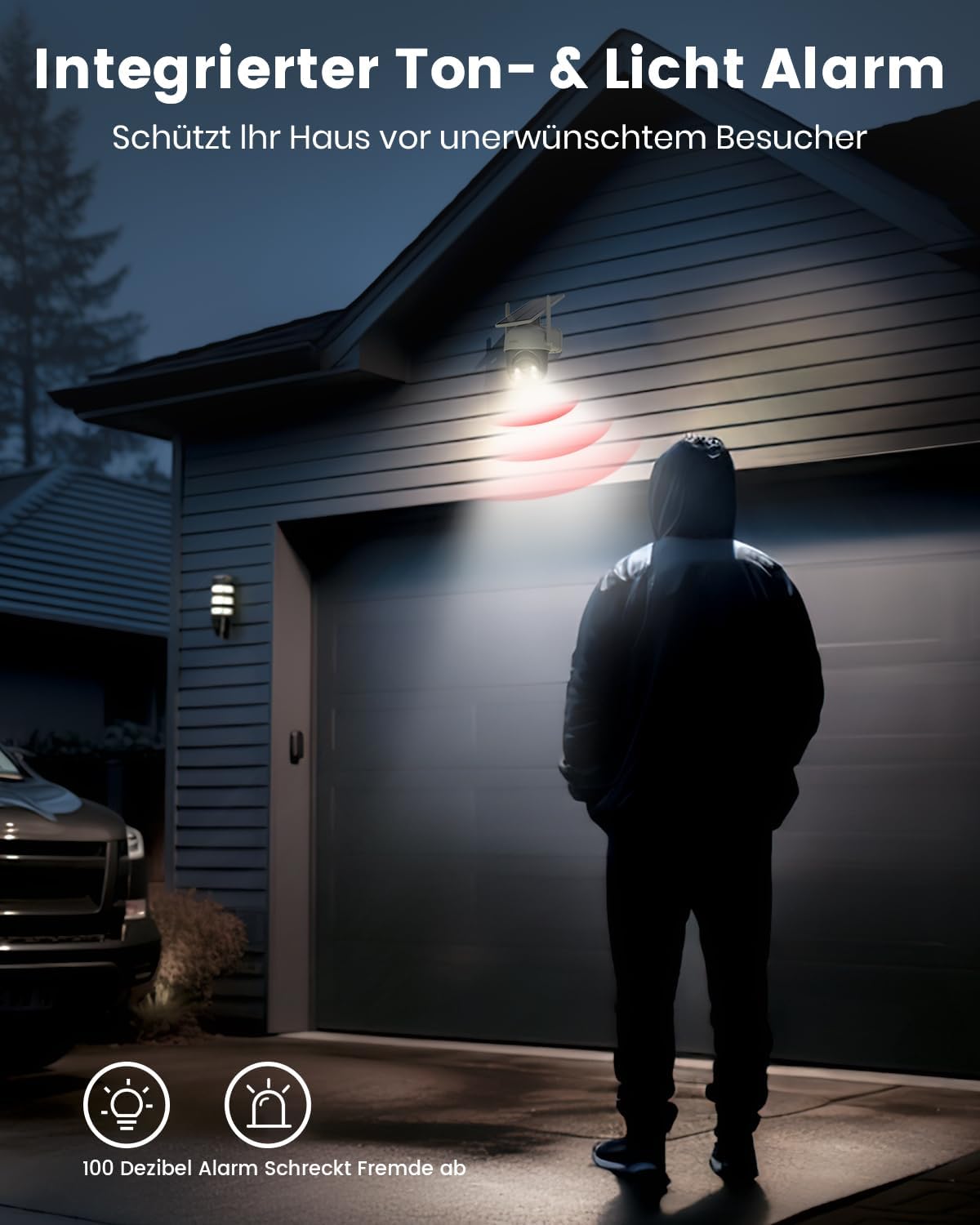 2K Solar-Überwachungskamera, 1 Solarkamera