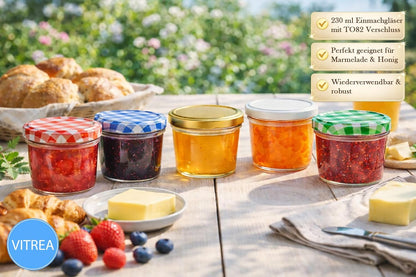 Marmeladengläser-Set mit Schraubdeckel, 230 ml 50