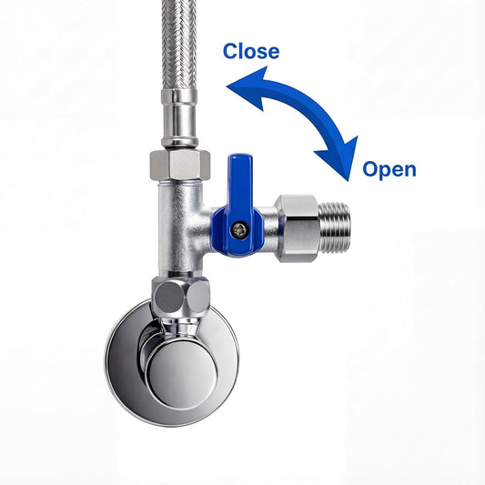 Absperrventil T-Stück Adapter für Wasserfilter, 3/8 AG x 3/8 AG x 3/8 ÜM
