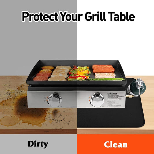 Feuerfeste Grillunterlage 50x70cm, 50x70cm Schwarz