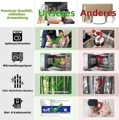 Matcha Tee Set - Komplettset (7-teilig), Berge und Meere schnitzen, Farbverlauf Rosa