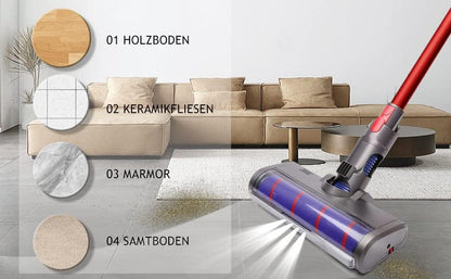 LED-Bodendüse mit Softwalze für Dyson