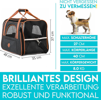 Hunde- & Katzentasche, L 46 x B 35 x H 37 cm Anthrazit
