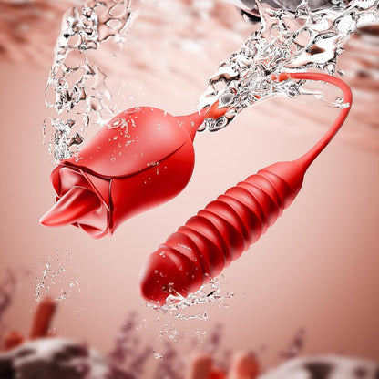Rosen-Vibrations-Dildo mit 10 Funktionen für Frauen