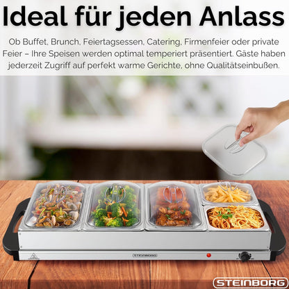 Buffetwärmer mit 5 Speisebehältern