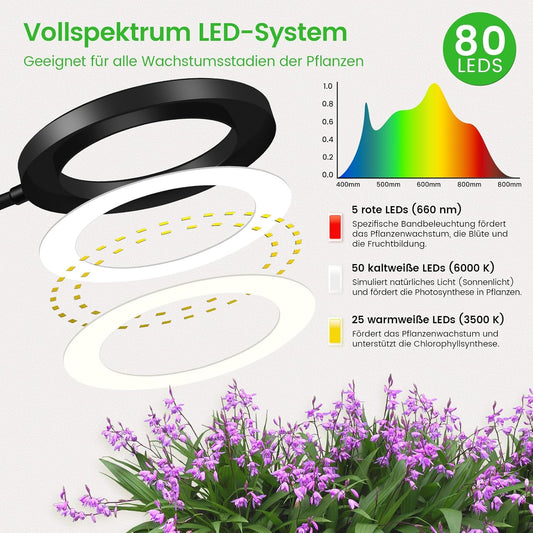 LED-Pflanzenlampe mit Timer und Standfuss