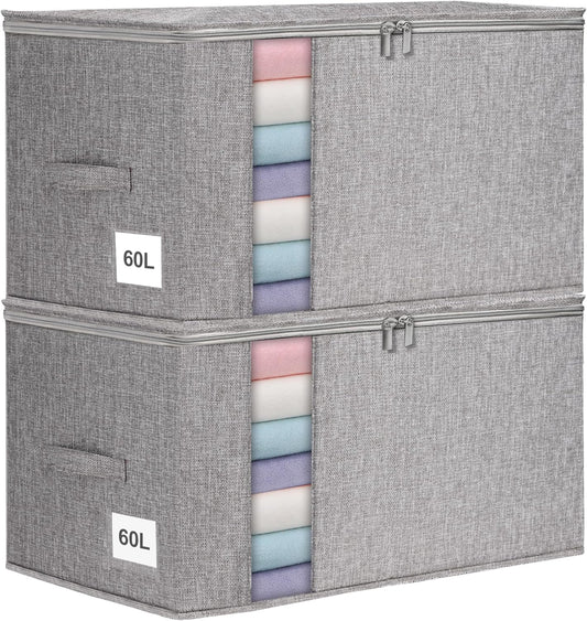 Kleidungs-Aufbewahrungsboxen-Set, 1-grau mit Reißverschluss
