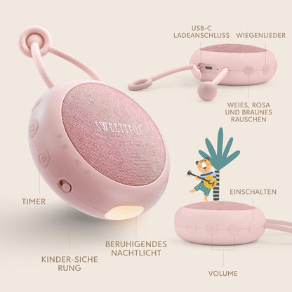 White Noise Machine mit Nachtlicht, Rosa