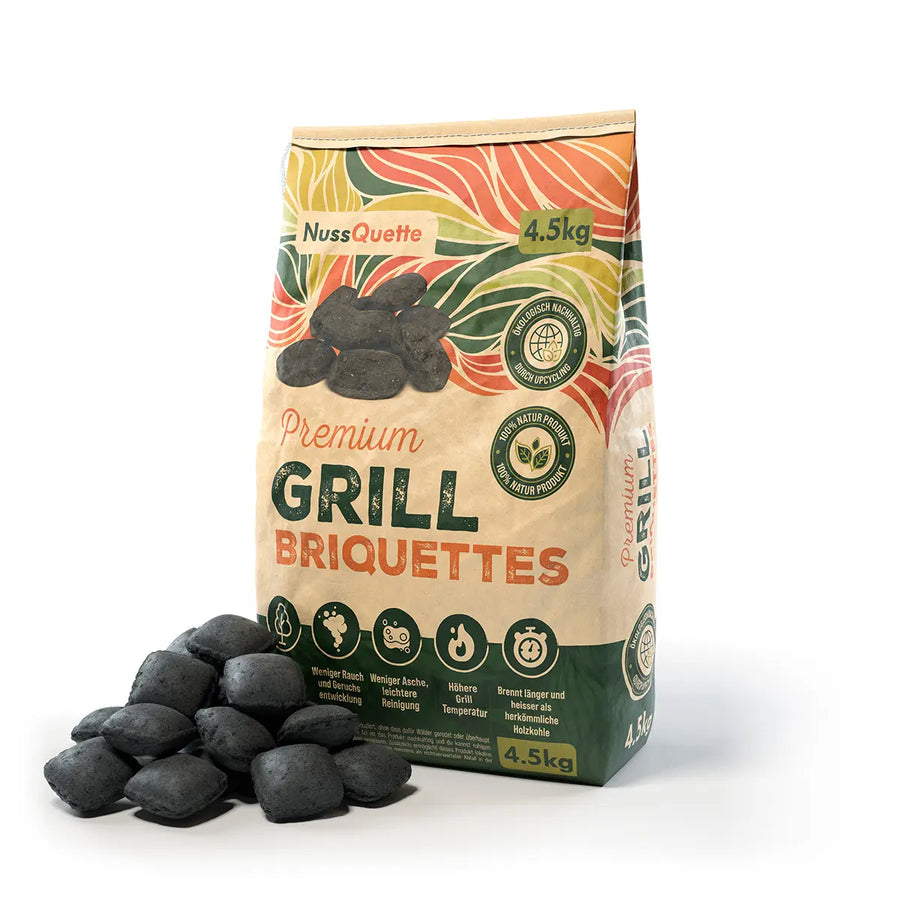 Nachhaltige Premium Grillbriquettes aus Kokosnussschalen, 4,5kg