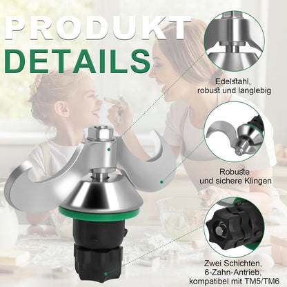 Knet-Teigmischer Ersatzmesser für Thermomix TM7/TM6/TM5, für TM6/TM5