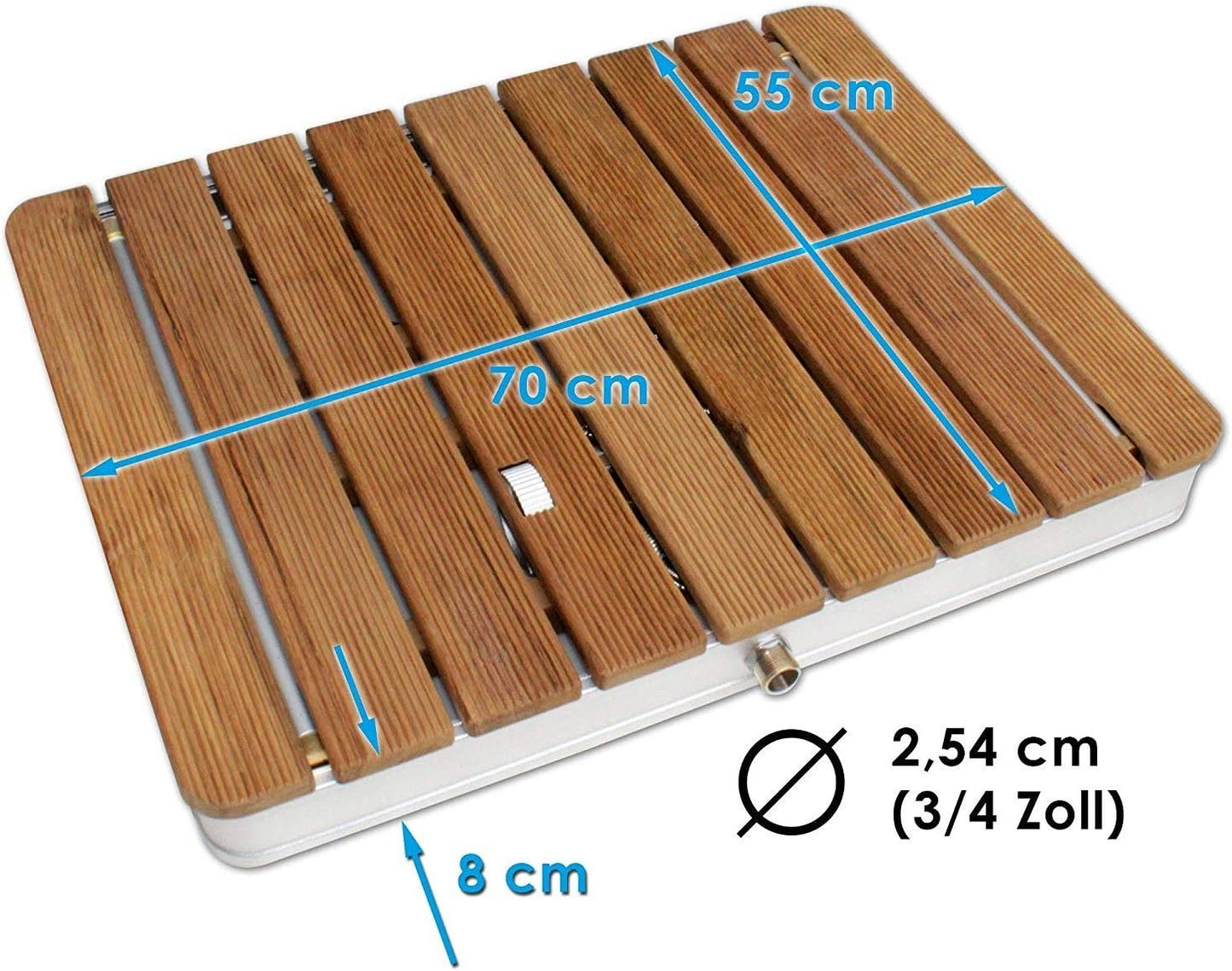 Teak-Holz Aussendusche, 70x55cm