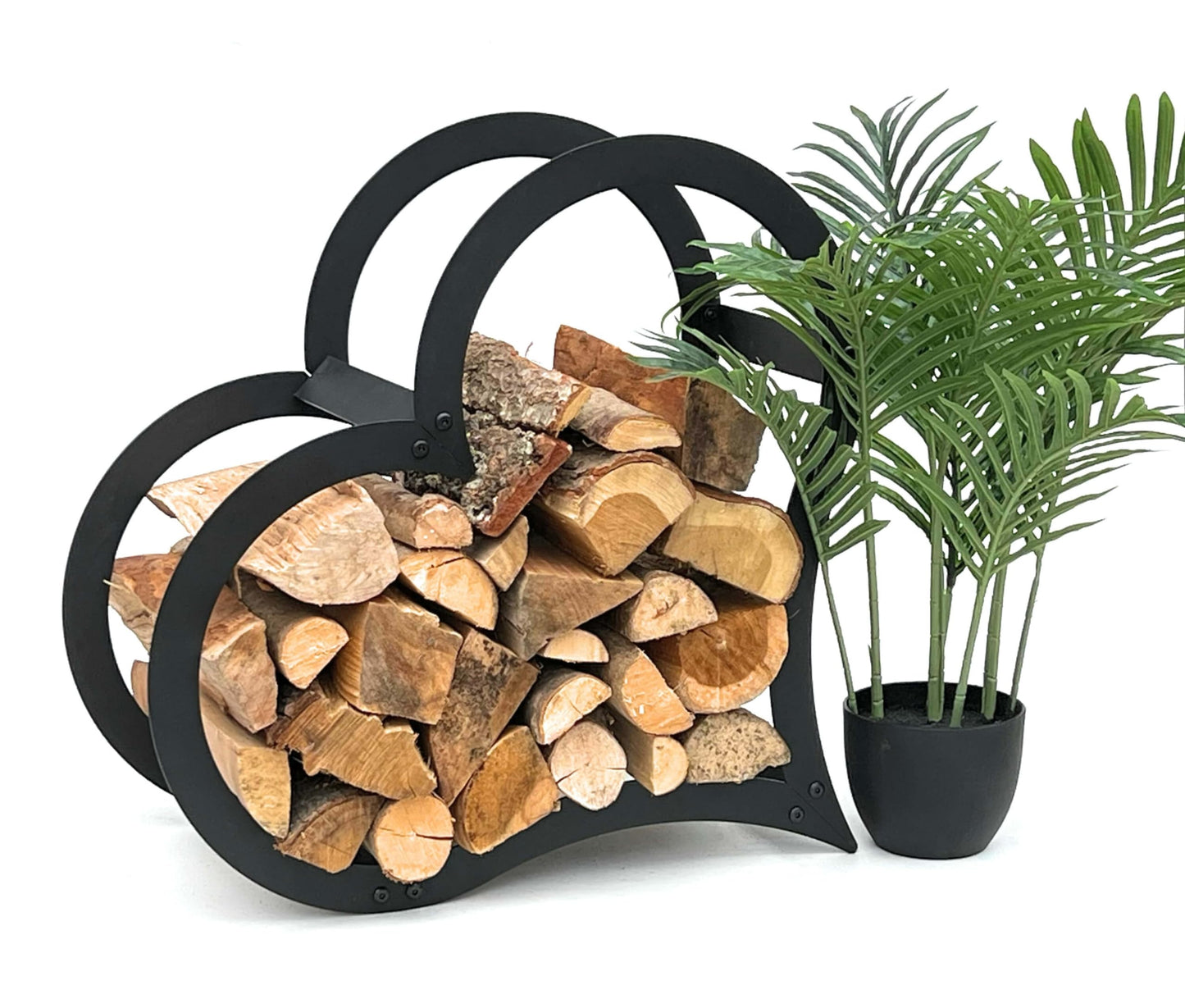 Kaminholzregal Herz-Design