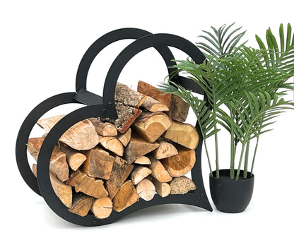 Kaminholzregal Herz-Design