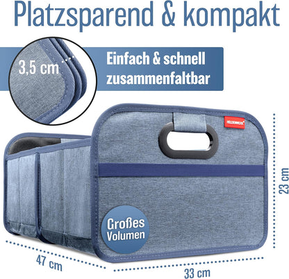 Faltbare Kofferraumtasche mit Anti-Rutsch-Klett, Blau