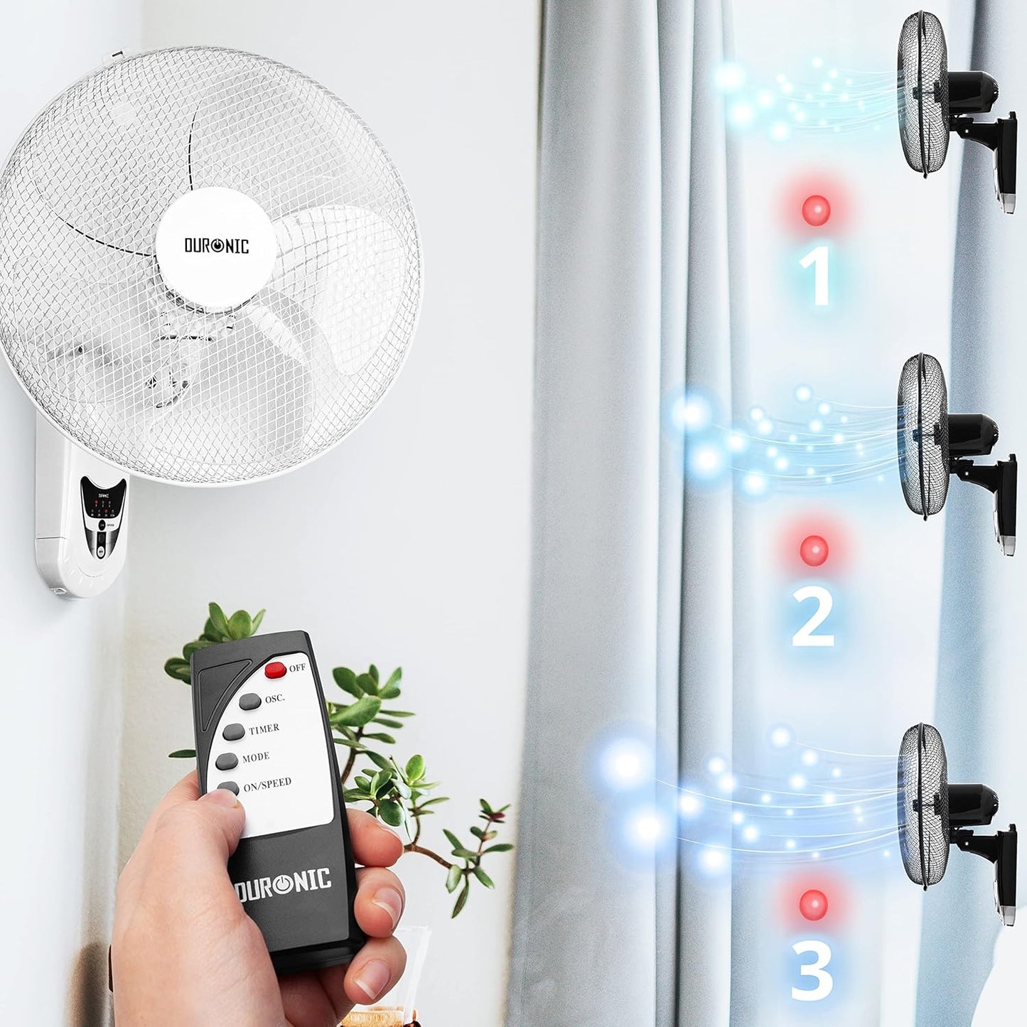 Wandventilator FN55 WE mit Fernbedienung, Modern