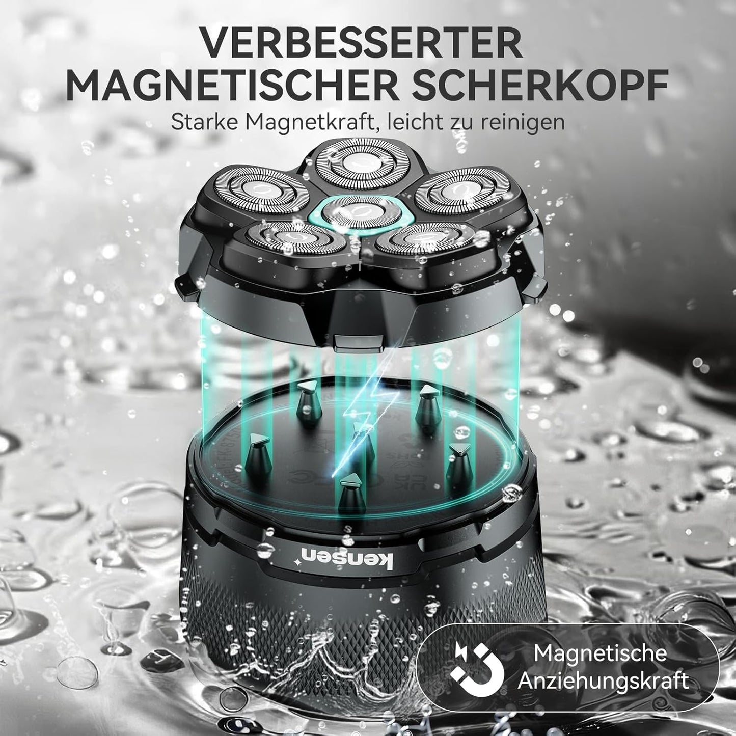 Wasserdichter Glatzenrasierer KGTJ41, Grau