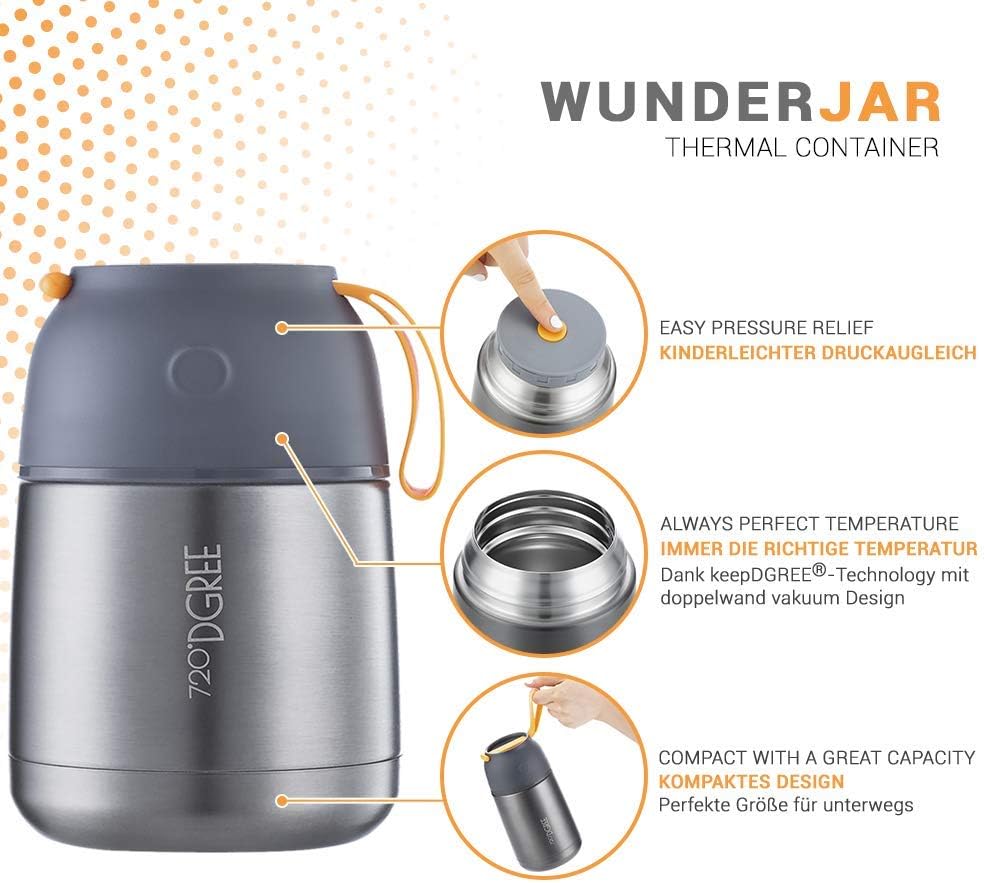 Thermobehälter Essen 530ml Isolierbehälter, 530 ml Stone Gray | Grau