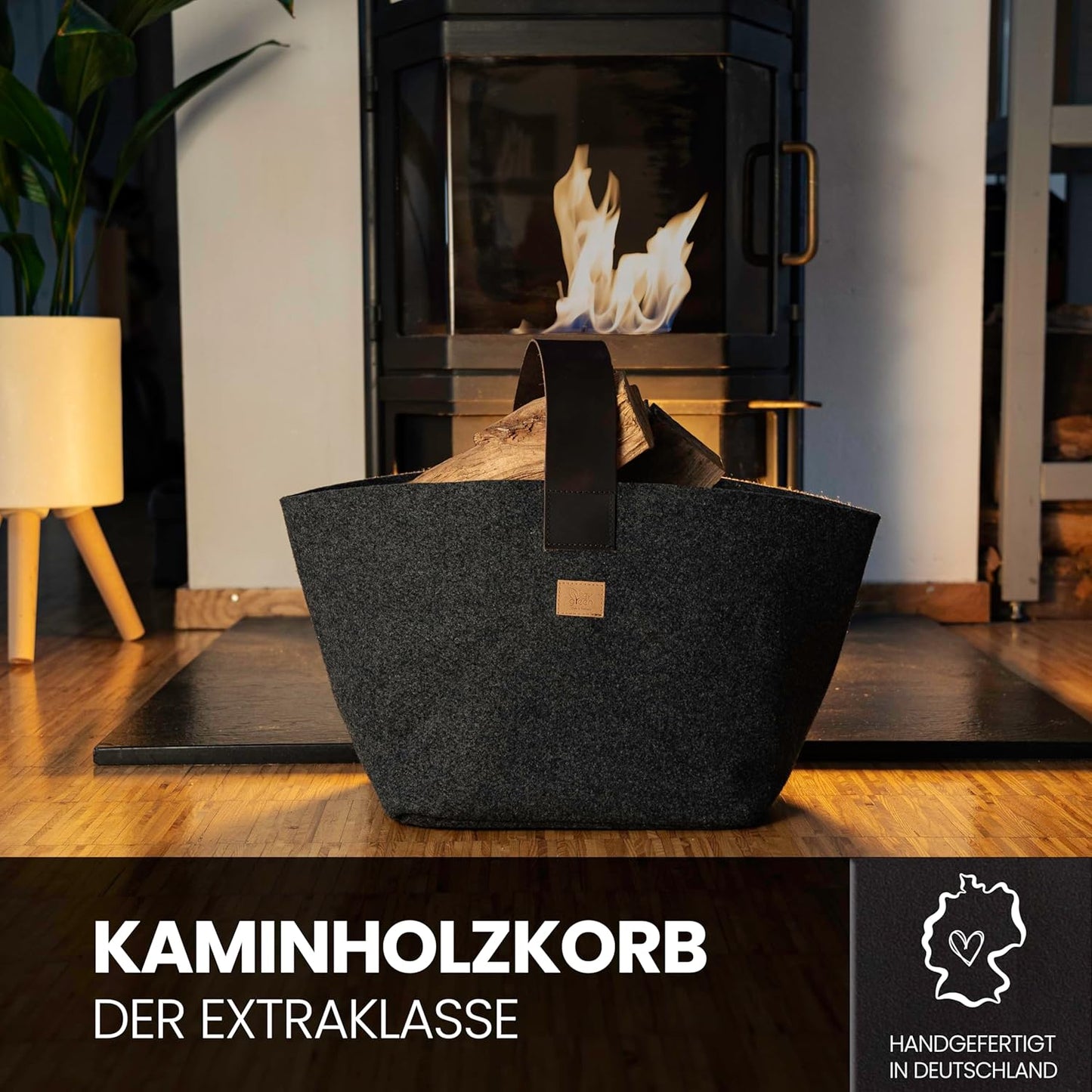 Kaminholzkorb, Anthrazit