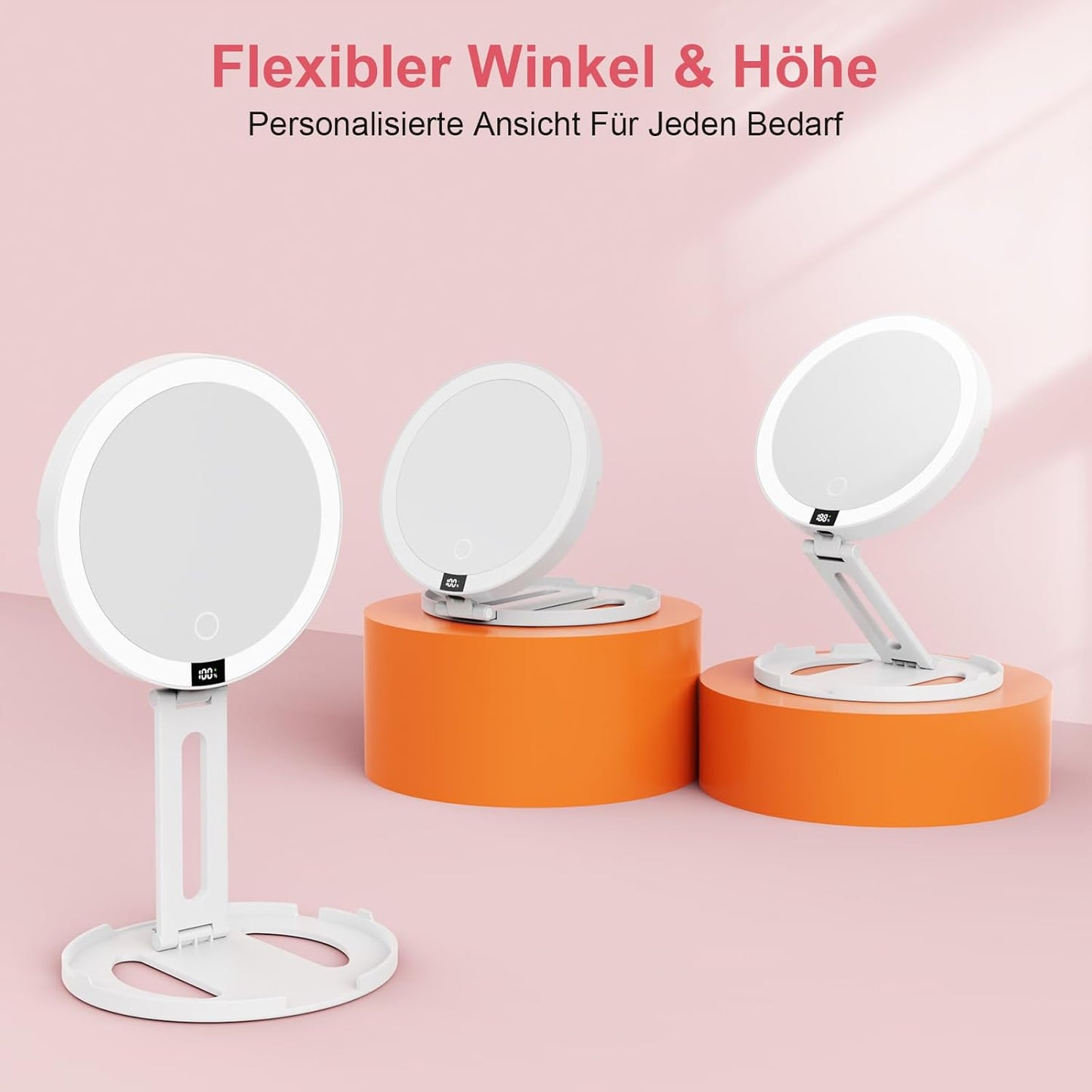 Kosmetikspiegel mit Beleuchtung, 360° Drehbar