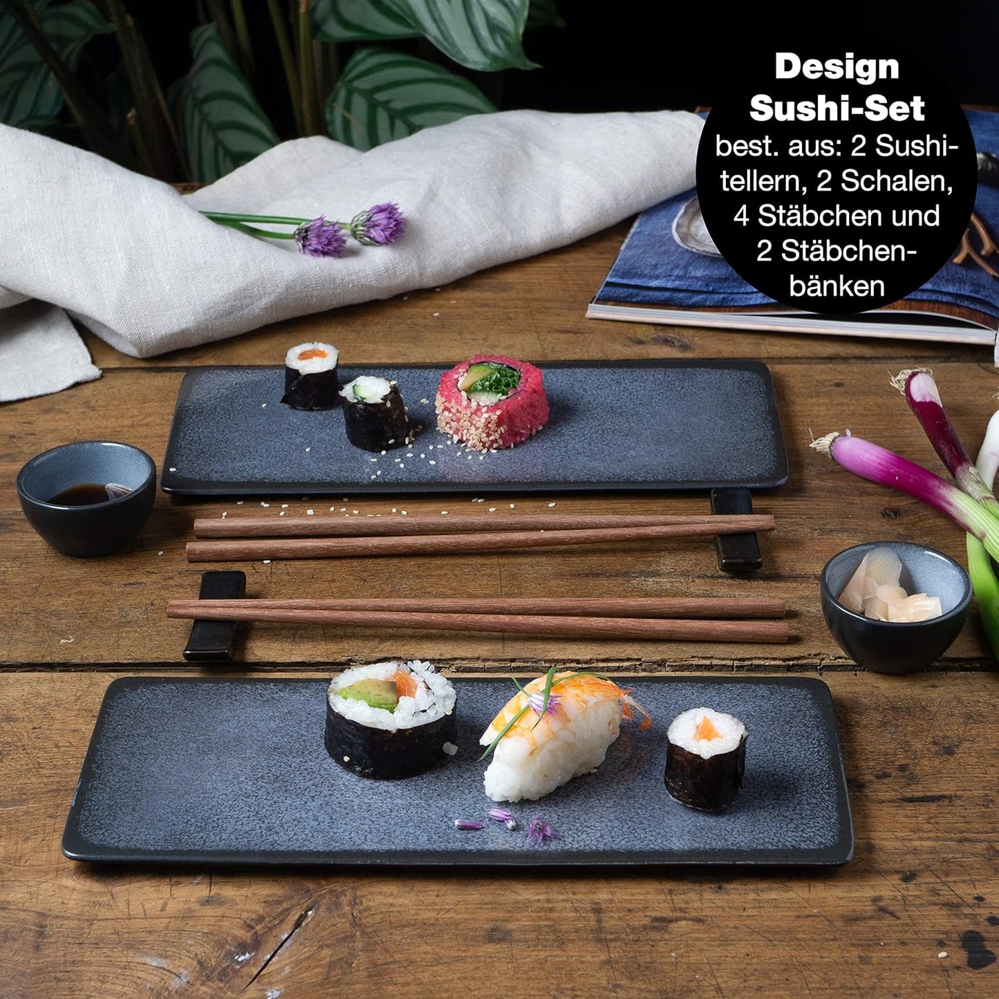 Sushi Geschirr, Blau