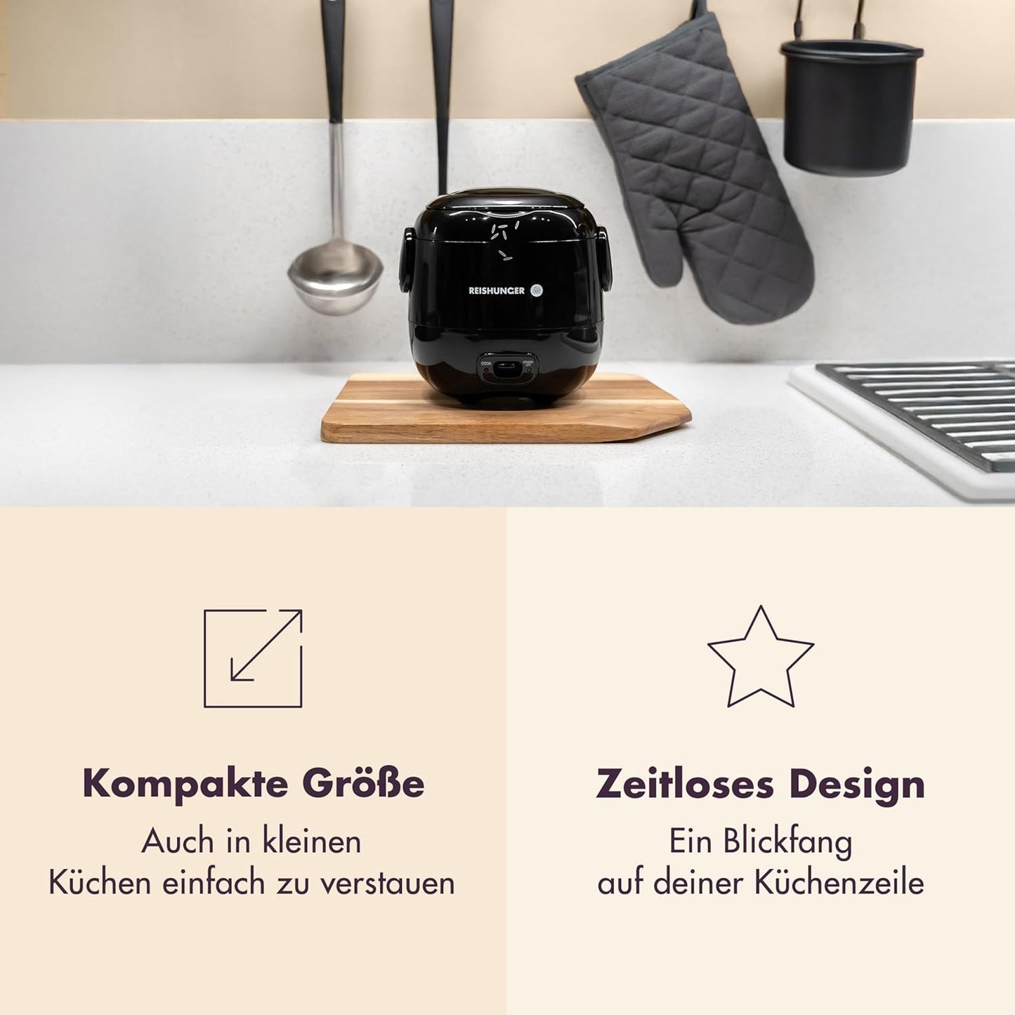 Mini-Reiskocher mit Keramikbeschichtung, Waldgrün
