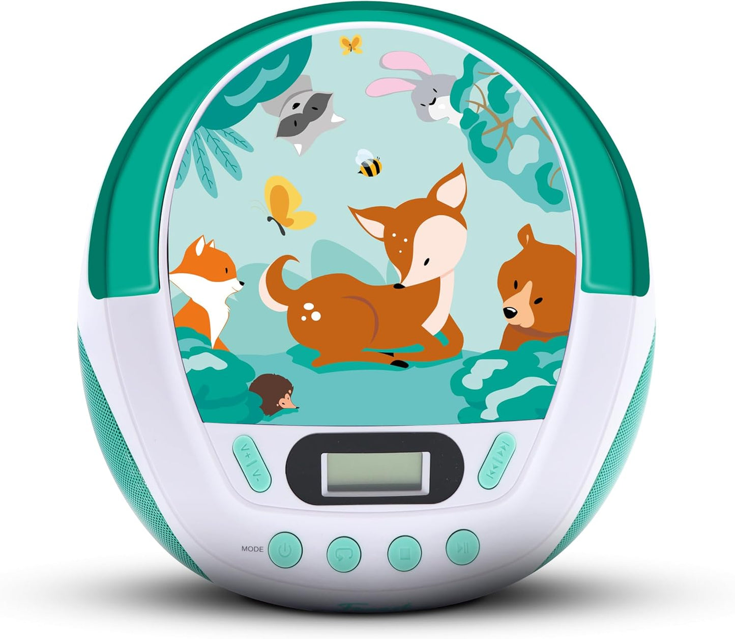 CD Player für Kinder mit Lautsprechern und USB, grün