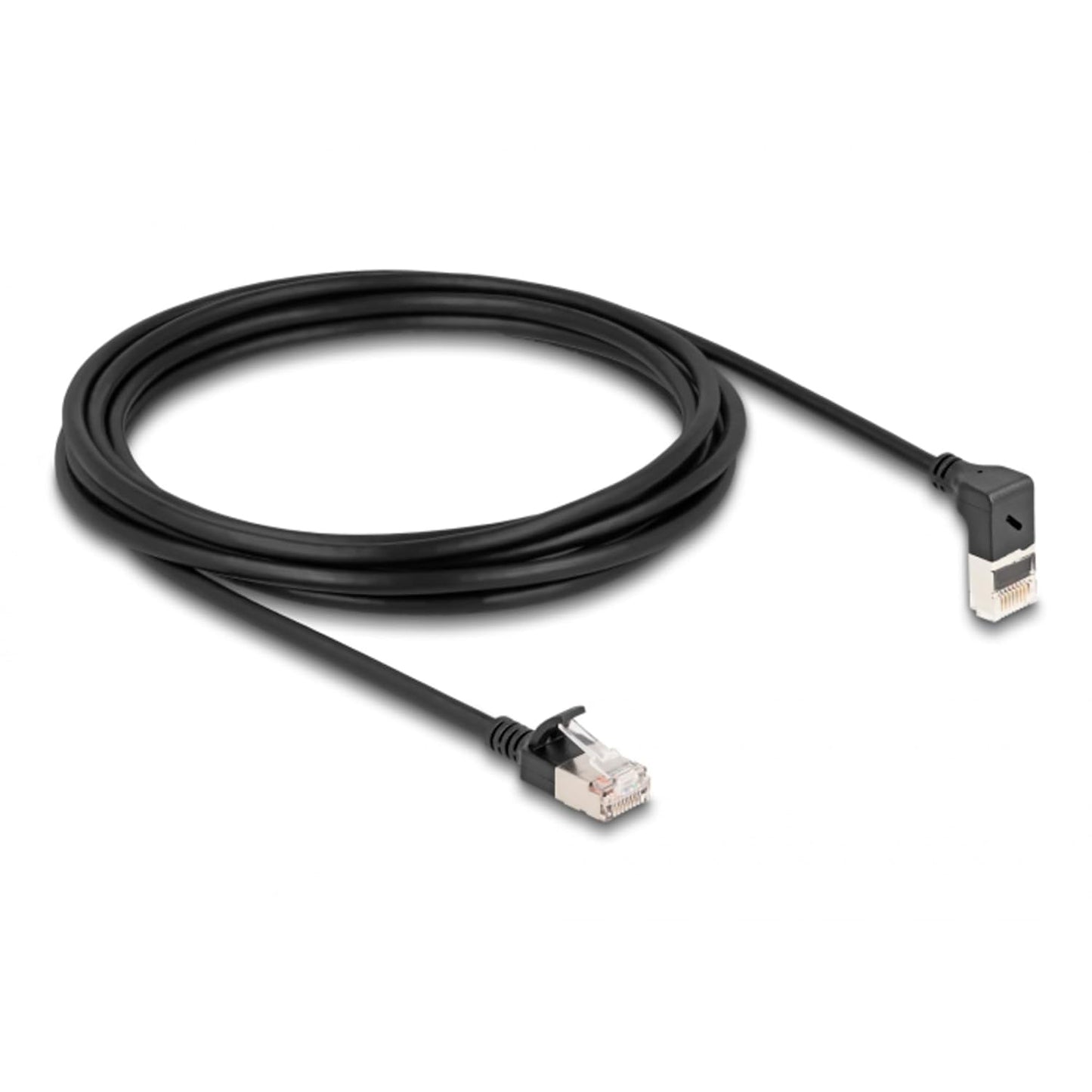 RJ45 Netzwerkkabel Cat.6A S/FTP Slim 90° oben gewinke