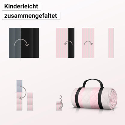 Isolierte Picknickdecke, wasserabweisend, Rosa - Ivory