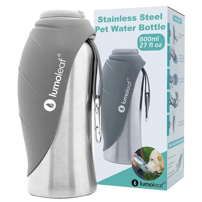 Hundetrinkflasche für Reisen, 800ml, Grau