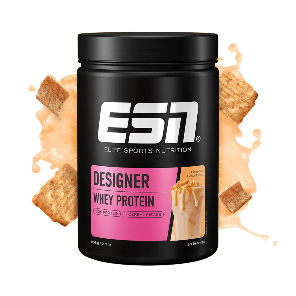 Designer Whey Protein, Cinnamon Cereal 908 g (Paquete de 1)
