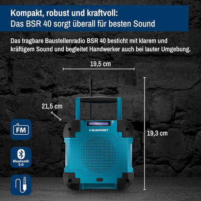 BSR 40 Baustellen-Radio mit Bluetooth & Akku, BSR 40