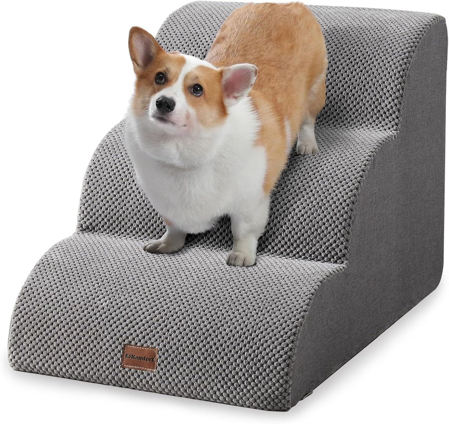 Waschbare Hundetreppe, Light Grey-3 Steps