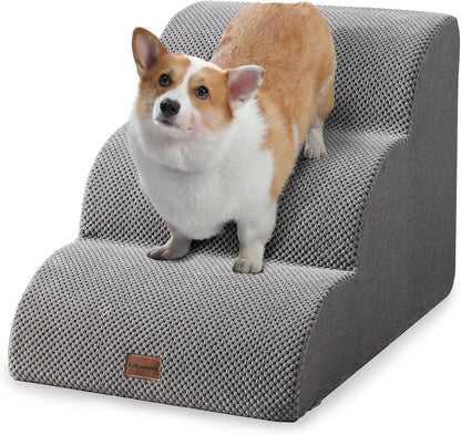 Waschbare Hundetreppe, Light Grey-3 Steps