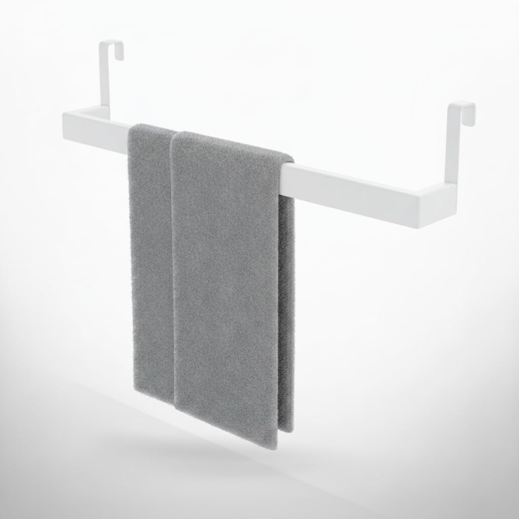 Geschirrtuchhalter ohne Bohren (inkl. 4 Haken), Weiss