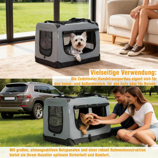 Faltbare Hundetransportbox, S Dunkelgrau