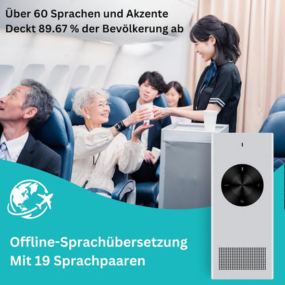 Zwei-Wege-Echtzeit-Übersetzer für 60+ Sprachen