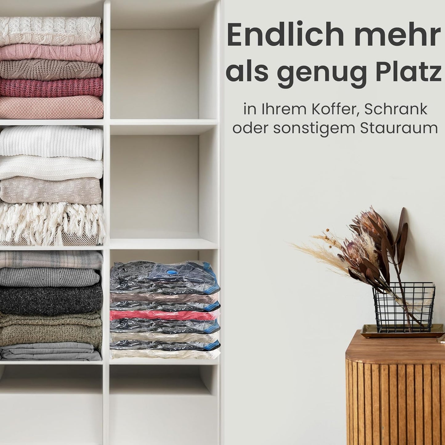 12er-Set Vakuumbeutel für Kleidung, 12 Stück - 3 Grössen