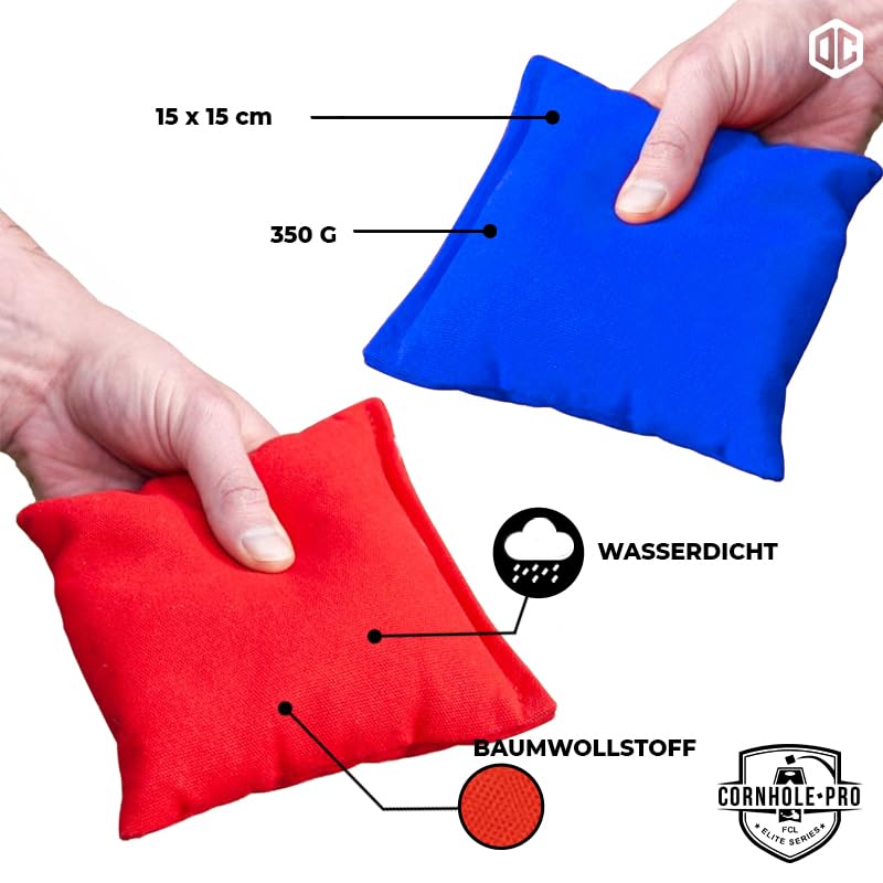 9-teiliges Cornhole Set, Cornhole Tasche - Blaue und Rote