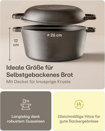 Brottopf-Set mit Zubehör, Rund 4,7 L