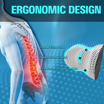 Ergonomisches Lendenstützkissen aus Memory-Schaum, Grau