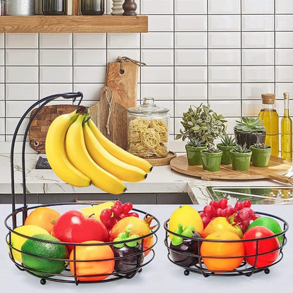 2-stöckiger Obstkorb mit Bananenhalter